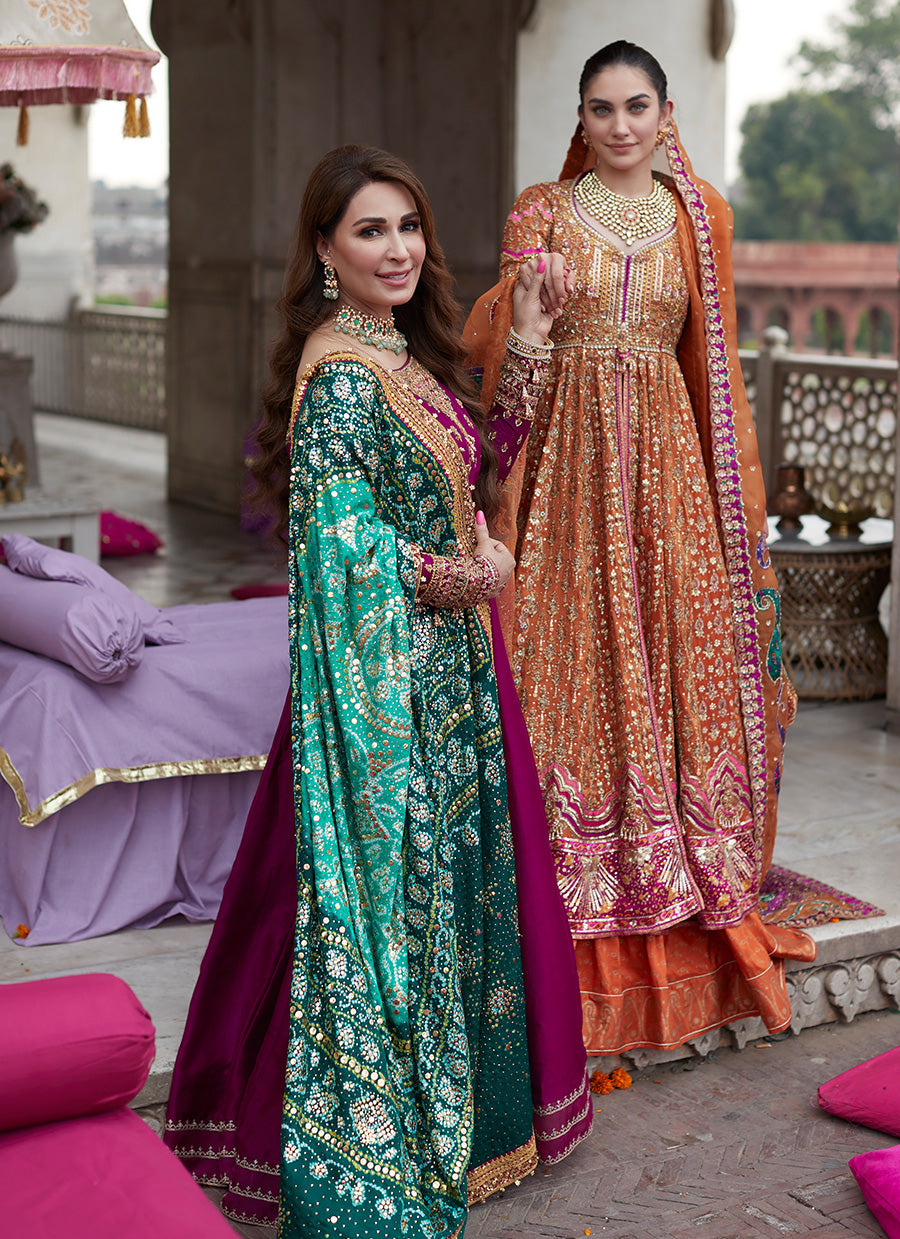 Imaan Mehndi Rust Kalidaar Bridal