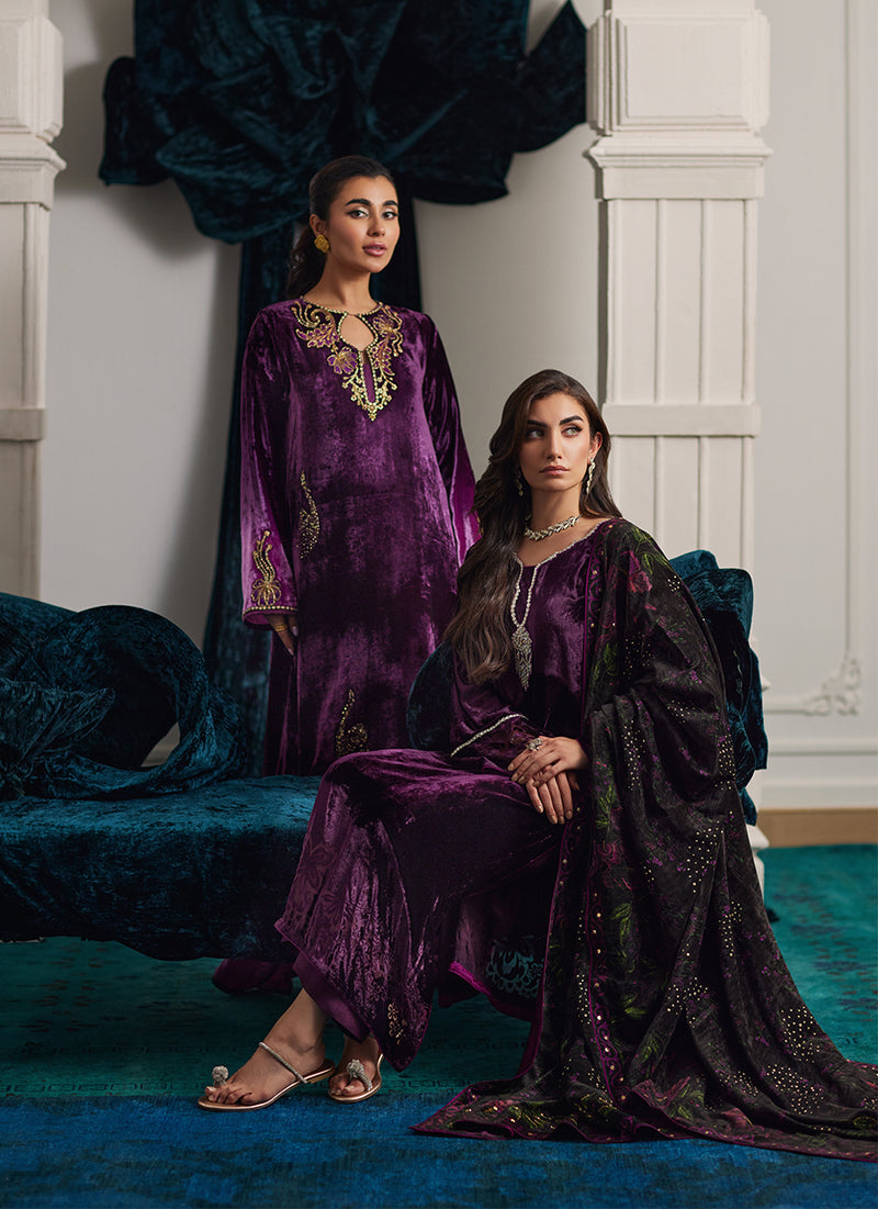 Nia Ombre Velvet Kaftan