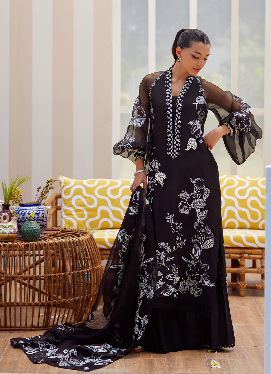 Reina Ebony Shirt and Dupatta
