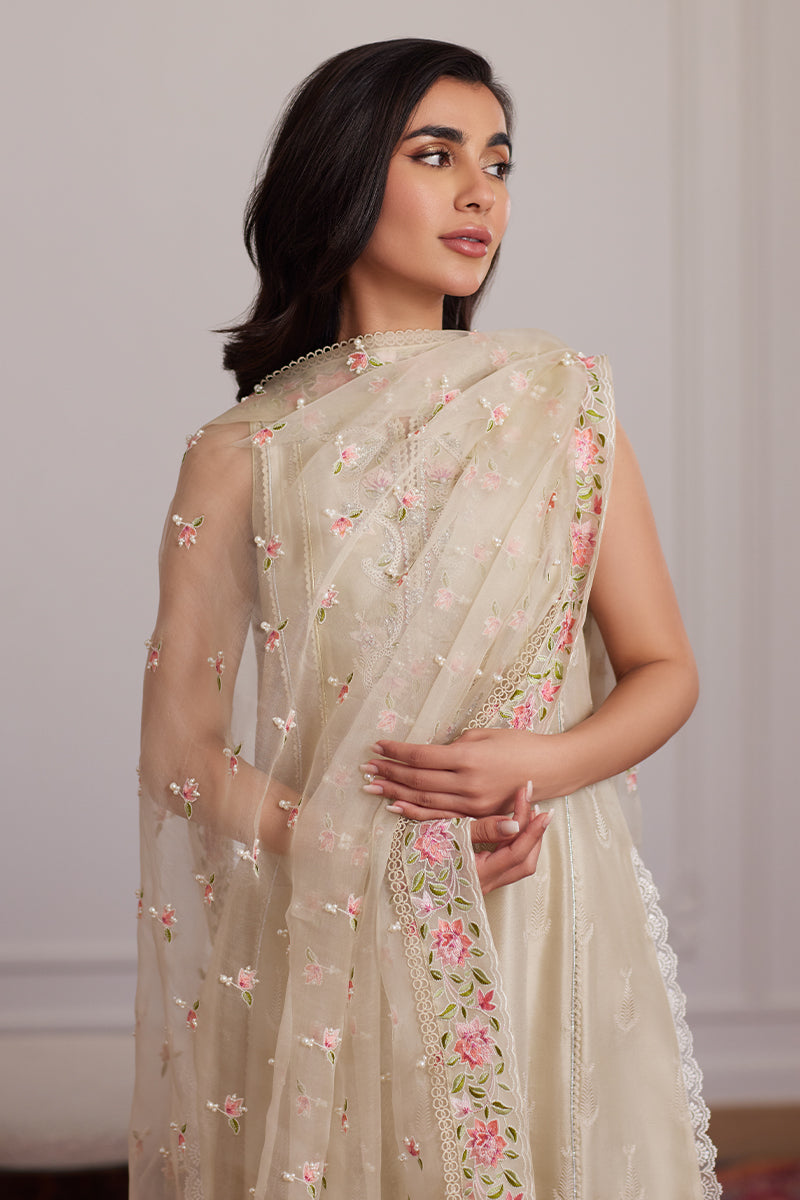 Everly Cream Shirt And Dupatta