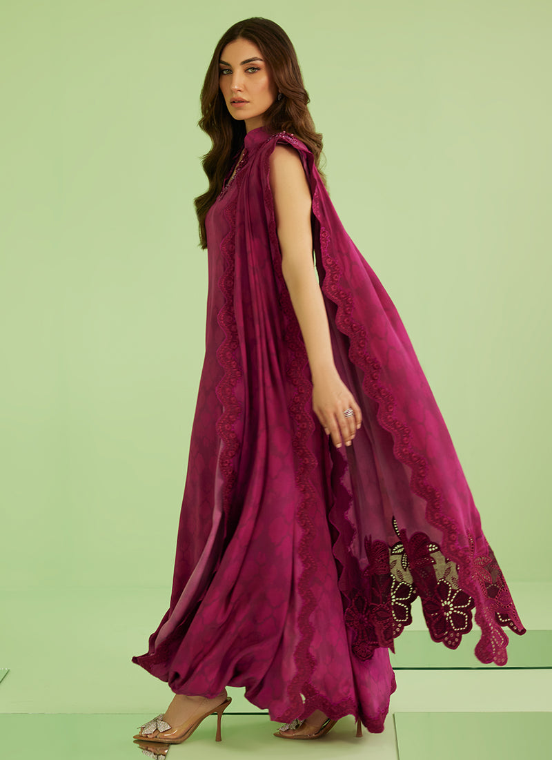 Lilia Long Shirt With Drape Dupatta