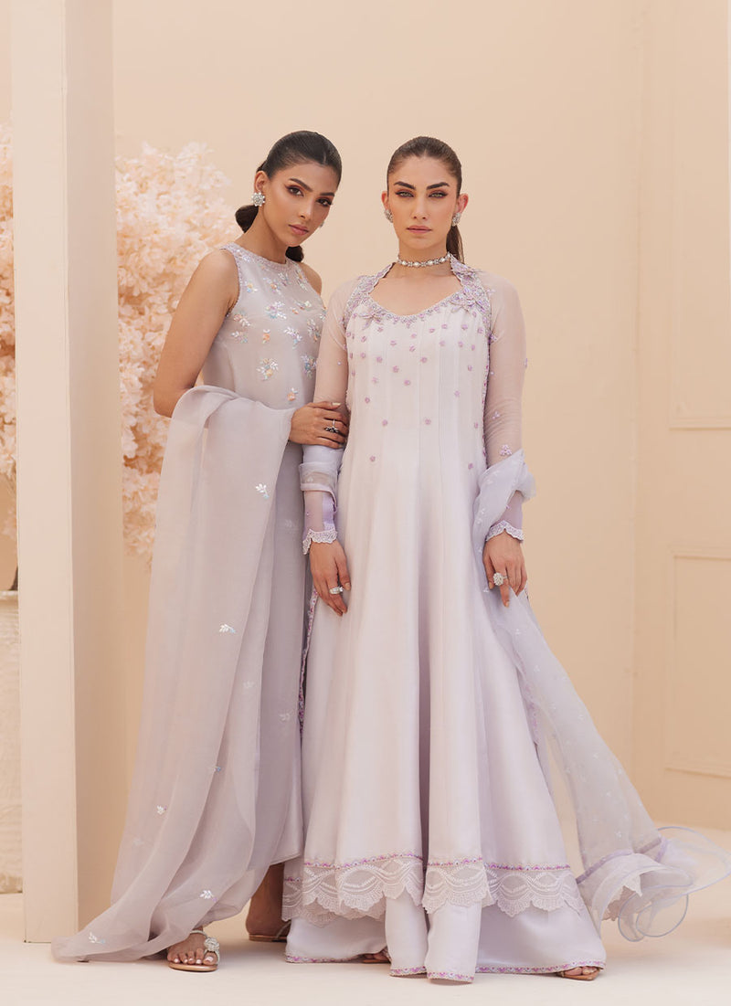 Katniss Silver Pearl Kalidar and Dupatta