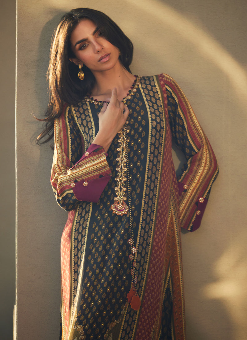 Ophelia Onyx Crepe Kaftan
