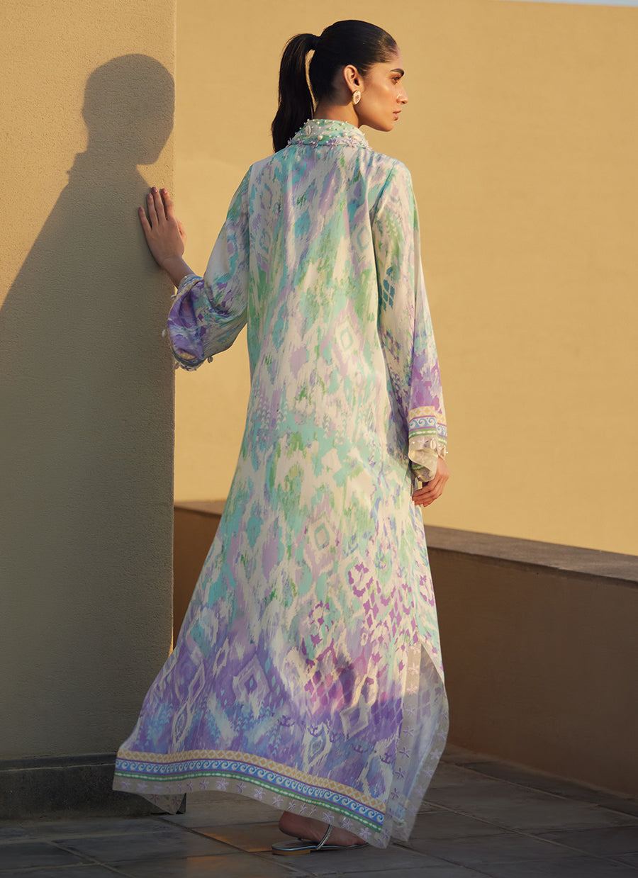 Marisol Ikkat Crepe Kaftan