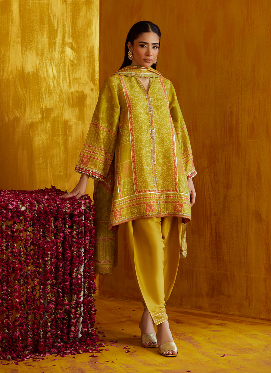 Nevada Kiwi Shirt And Dupatta