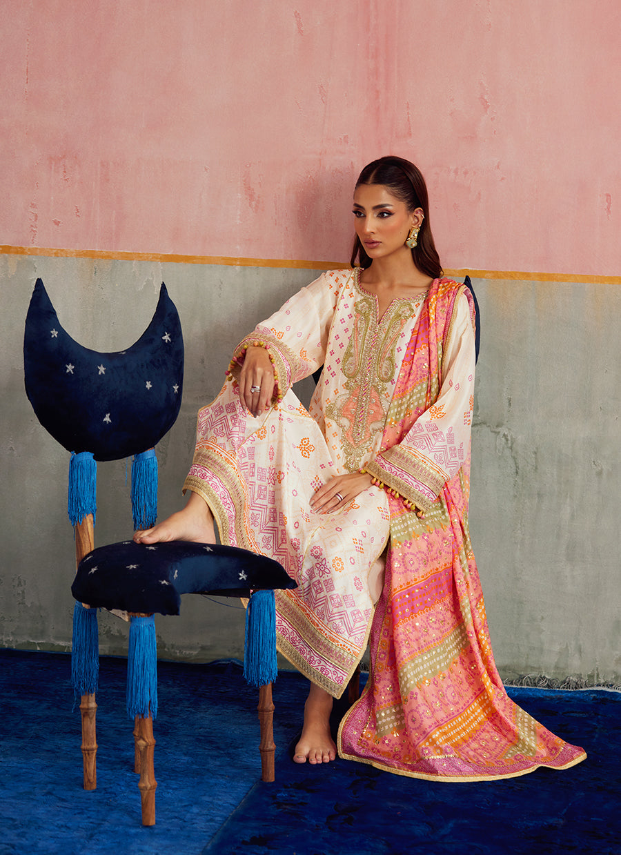 Isa Ivory Shirt and Dupatta