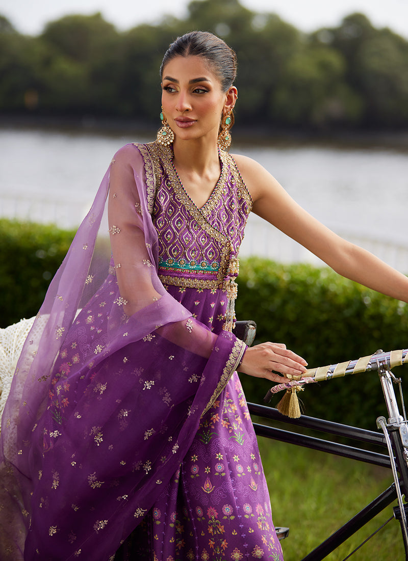 Aurora Aubergine Kalidaar And Dupatta