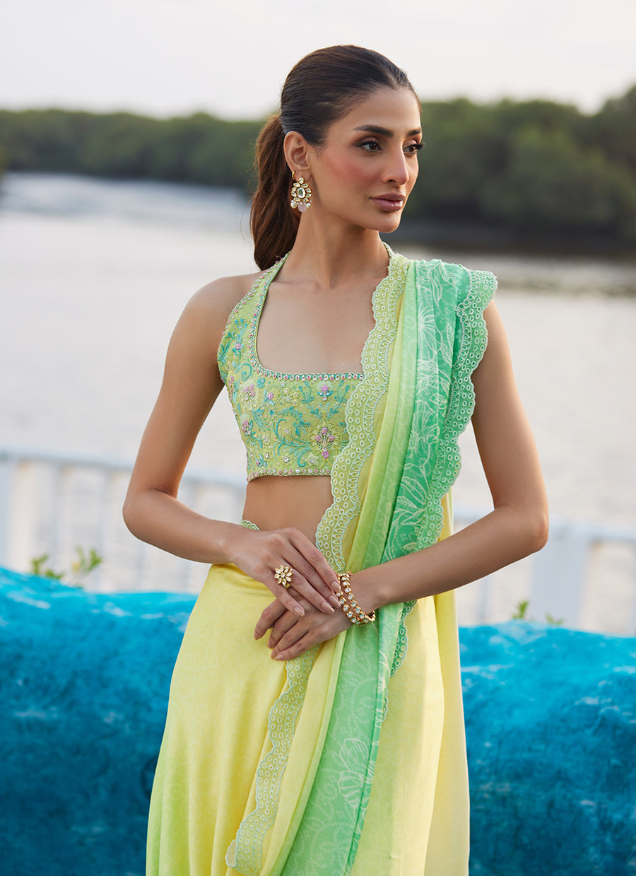 Celeste Ombre Saree