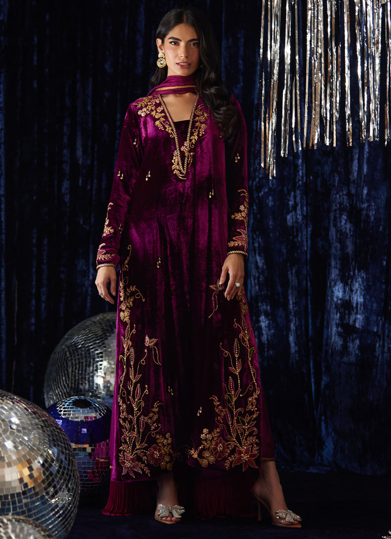 Arwen Magenta Shirt And Dupatta