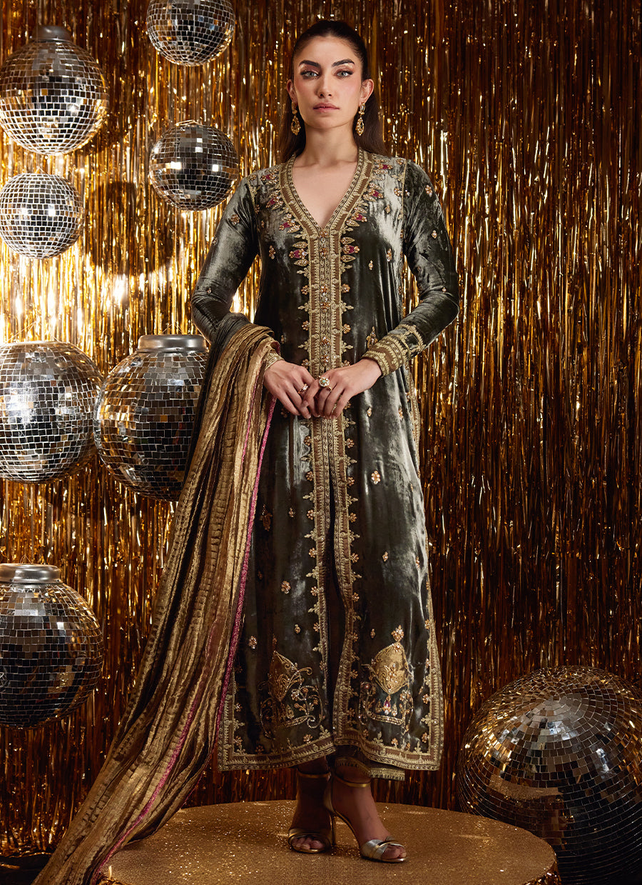 Sarina Slate Shirt And Dupatta