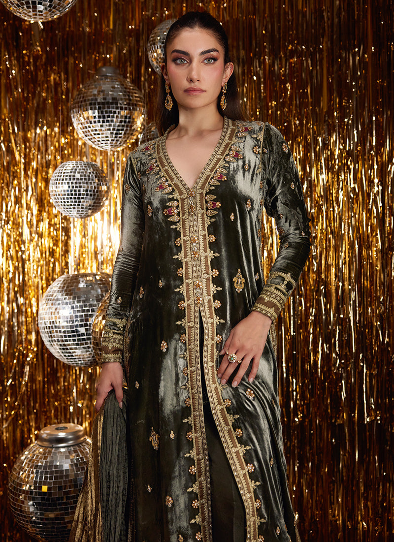 Sarina Slate Shirt And Dupatta