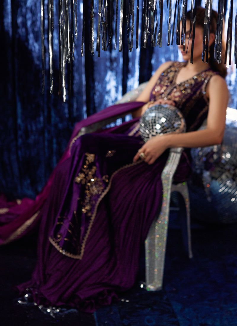 Amima Aubergine Shirt And Dupatta