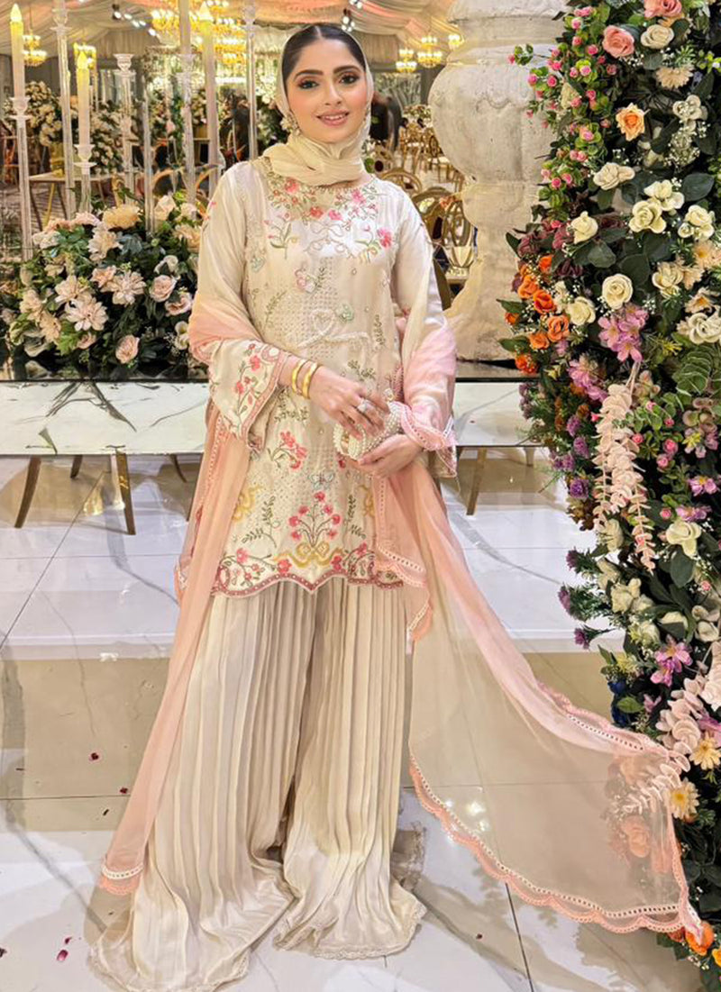 Anouk Ivory Shirt And Dupatta